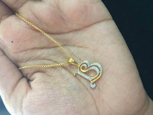 b s initial diamond pendant Model Cetak 3D