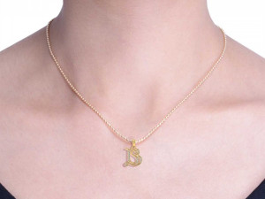 b s initial diamond pendant Model Cetak 3D