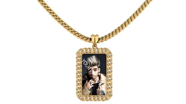 cuban chain photo picture pendant 3D Print Model .c4d .max .obj .3ds .fbx .stl .blend 