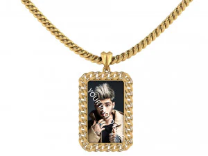 pingente de foto com foto de corrente cubana Modelo de Impressão 3D