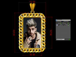 cuban chain photo picture pendant 3D Print Model