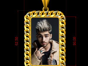 cuban chain photo picture pendant 3D Print Model