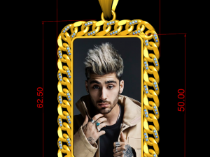 cuban chain photo picture pendant 3D Print Model
