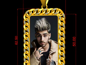 cuban chain photo picture pendant 3D Print Model
