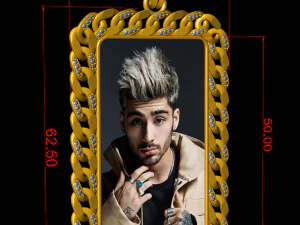 cuban chain photo picture pendant 3D Print Model
