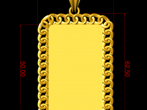 cuban chain photo picture pendant 3D Print Model