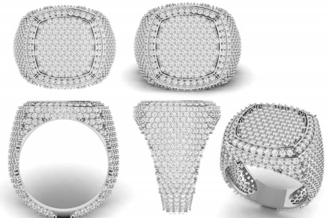 cushion shape champions diamond ring 3Dプリントモデル .c4d .max .obj .3ds .fbx .stl .blend 
