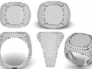 anillo de diamantes con forma de coj&iacute;n Modelo de impresión 3D