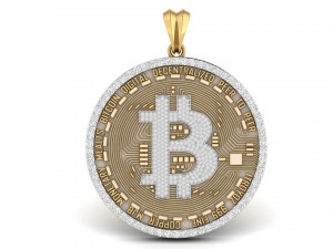 diamond bitcoin pendant 3D Print Model