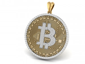 diamond bitcoin pendant 3D Print Model