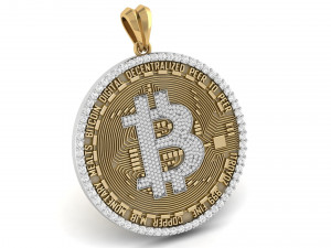 diamond bitcoin pendant 3D Print Model