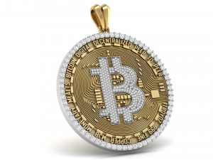 diamond bitcoin pendant 3D Print Model