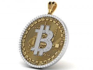diamond bitcoin pendant 3D Print Model