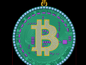 diamond bitcoin pendant 3D Print Model