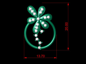 light weight diamond flower pendant 3Dプリントモデル