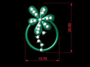 light weight diamond flower pendant 3D Print Model