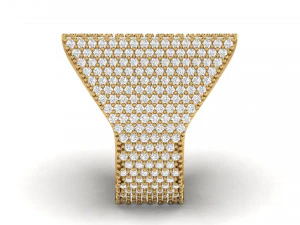 b letter diamond ring 3D Print Model