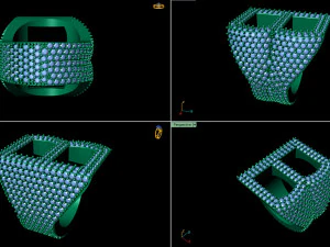 b letter diamond ring 3D Print Model