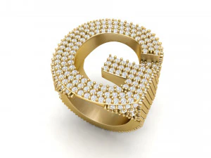 g letter diamond ring 3D Print Model