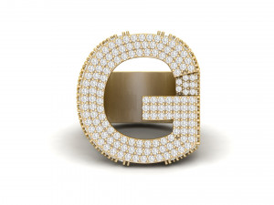 g letter diamond ring Modello di stampa 3D