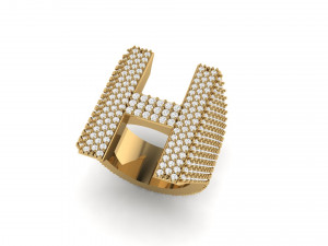 h letter diamond ring 3D 프린트 모델