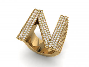 n letter diamond ring 3D प्रिंट मॉडल