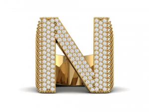 n letter diamond ring 3D Print Model