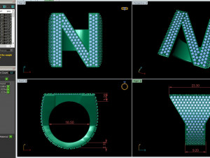 n letter diamond ring 3D 打印模型