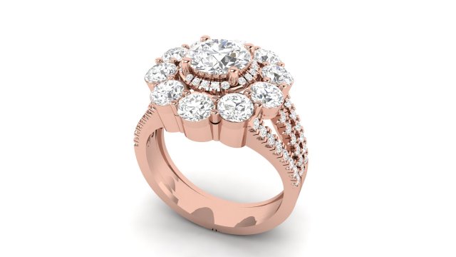diamond cluster cocktail ring Modelo de Impressão 3D .c4d .max .obj .3ds .fbx .stl .blend 
