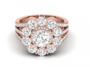 diamond cluster cocktail ring Modelo de Impressão 3D