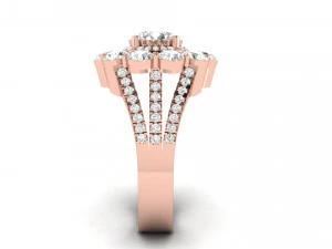 Diamant-Cluster-Cocktailring 3D Druckmodell