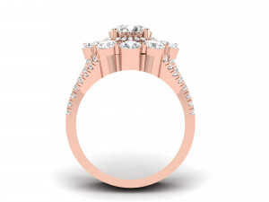 diamond cluster cocktail ring Modelo de Impressão 3D