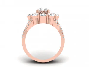 Diamant-Cluster-Cocktailring 3D Druckmodell