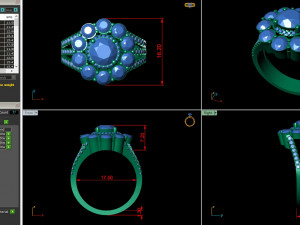 diamond cluster cocktail ring Modelo de Impressão 3D