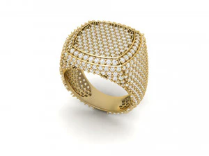 diamond signet ring 3D Print Model