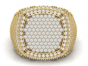diamond signet ring 3D Print Model
