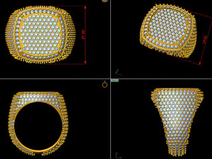 diamond signet ring 3D Print Model