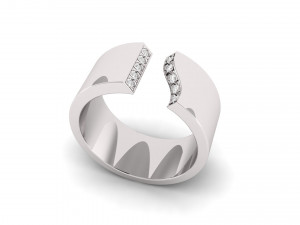 platinum diamond ring bands 3D-printmodel