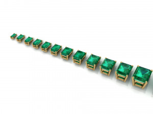 emerald ring heads type 1 - 13pc Model Cetak 3D