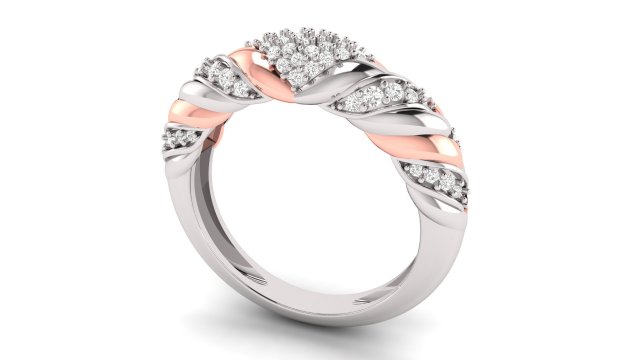 twist princess cut engagement ring matching band for gents 3D Принт Модель .c4d .max .obj .3ds .fbx .stl .blend 