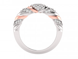 twist princess cut engagement ring matching band for gents 3D Принт Модель