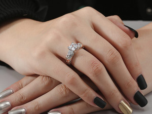 twist princess cut engagement ring matching band 3Dプリントモデル