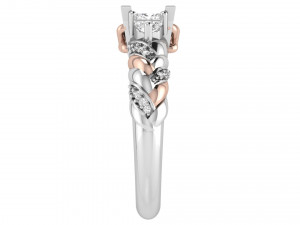 twist princess cut engagement ring matching band 3Dプリントモデル
