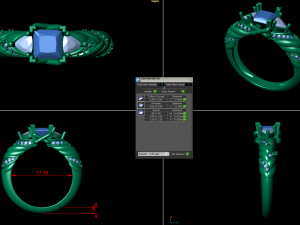 twist princess cut engagement ring matching band 3Dプリントモデル
