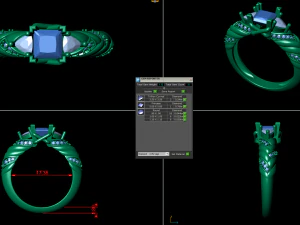 twist princess cut engagement ring matching band 3D Print Model