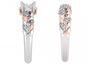 Twist princess cut engagement ring combinations 3D-printmodel