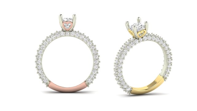 cushion solitaire engagement ring 3D प्रिंट मॉडल .c4d .max .obj .3ds .fbx .stl .blend 