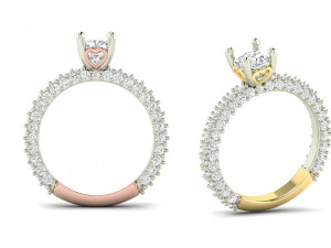 cushion solitaire engagement ring 3D Print Model