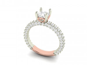 cushion solitaire engagement ring 3D प्रिंट मॉडल