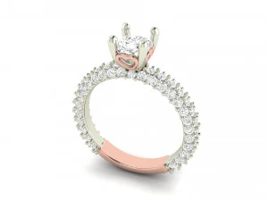 cushion solitaire engagement ring 3D Print Model